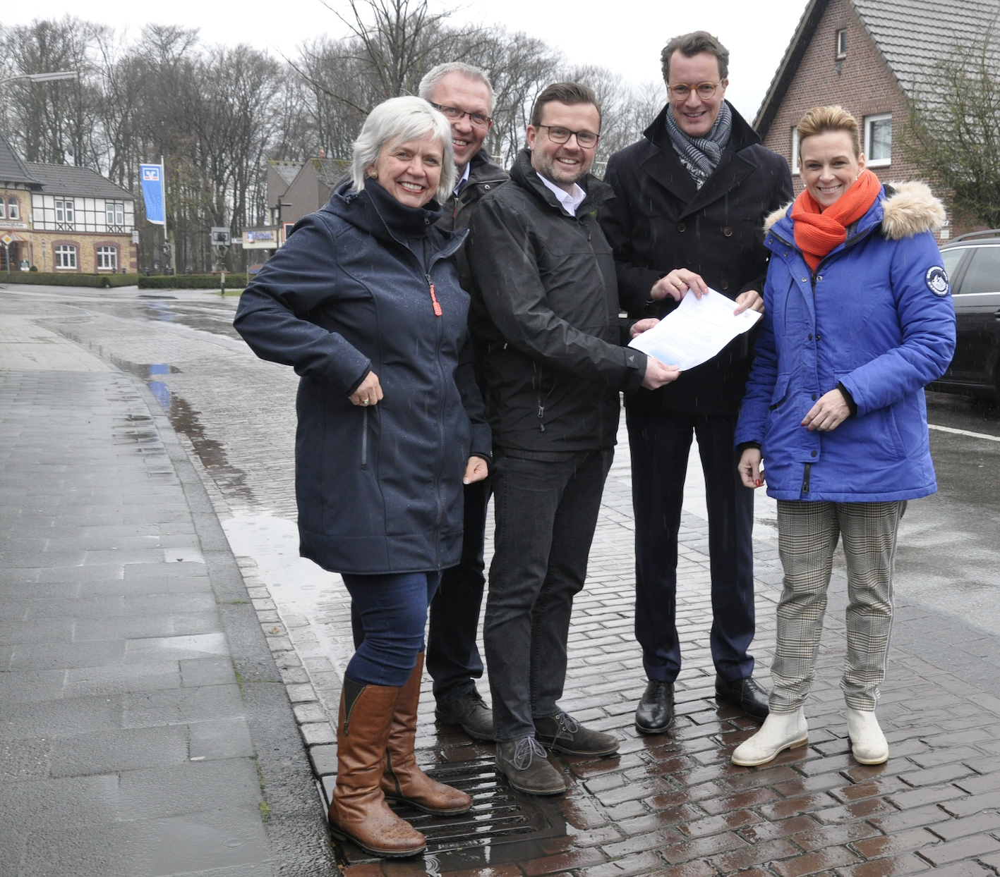 Dr.A. Wensing, A. Fchtenktter, R. Tigges MdL, Minster H. Wst und P. Westmeyer